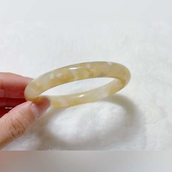 Flower Agate/ Cherry Blossom Agate Bangle - Picture 4 of 6